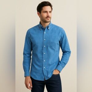 Jack Spade New York Lightweight Flannel Button Down Shirt M Blue Gingham Check
